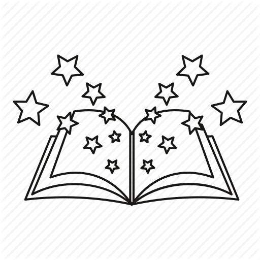 Book, Fantasy, Line, Magic, Old, Outline, Star Icon