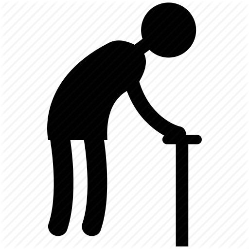 Grandfather, Grandpa, Old Man, Old Person, Silhouette Icon