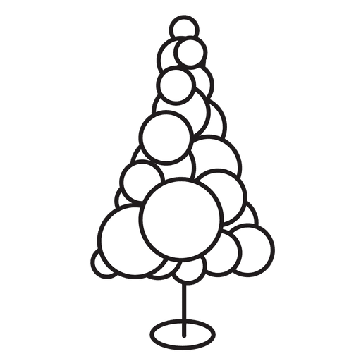 Christmas Tree Circles Stroke Icon