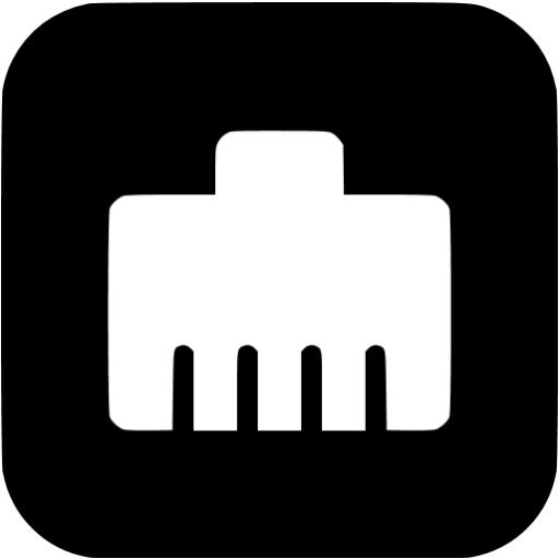 Black Ethernet On Icon