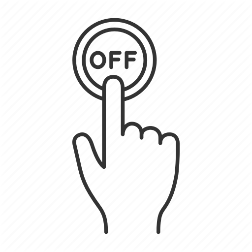 Click, Finger, Off, Power, Press, Switch Off, Turn Off Icon