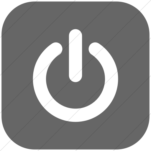 Flat Rounded Square White On Gray Raphael Button Power Icon
