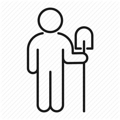 Business, One Person, Silhouette, Spade, Staff, Worker Icon