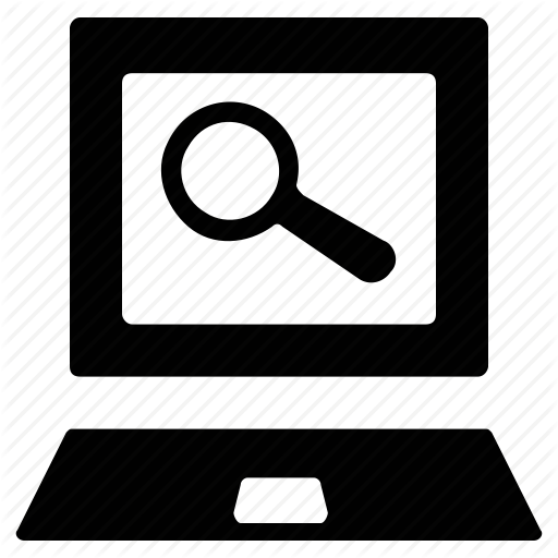 Laptop, Mac, Magnifying, Searching Online Icon