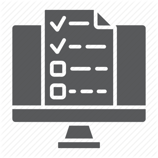 E, Education, Exam, List, Online, Quiz, Test Icon