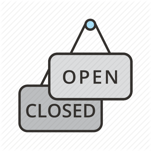 Closed, Label, Open, Restaurant, Shop, Sign, Store Icon