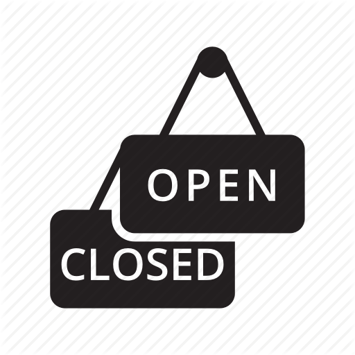 Closed, Label, Open, Restaurant, Shop, Sign, Store Icon