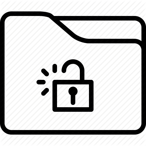 Decrypted, Folder, Open, Padlock, Password, Privacy, Security Icon