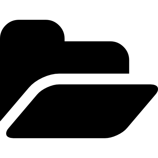 Folder Open In Black Version Icons Free Download