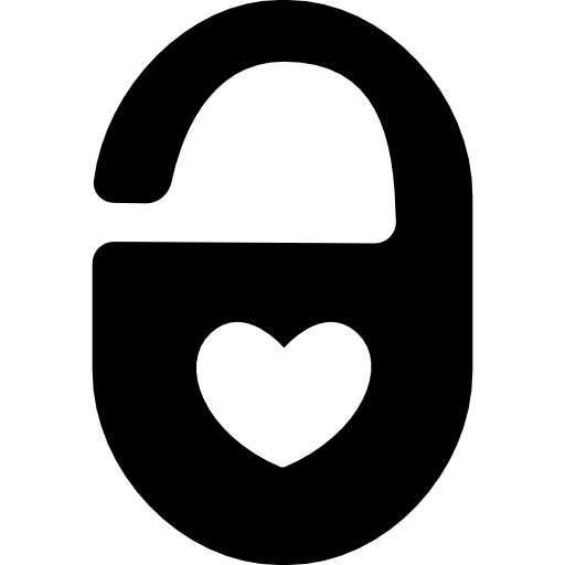 Open Padlock With A Heart