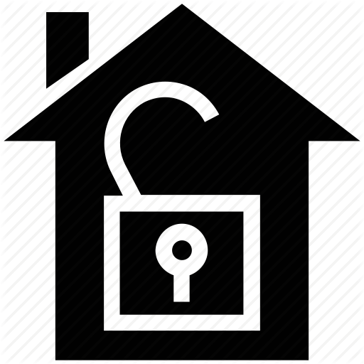 Home, Lock, Open Home, Unlock Home Icon