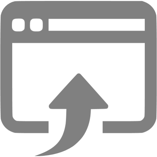 Gray Open In Browser Icon