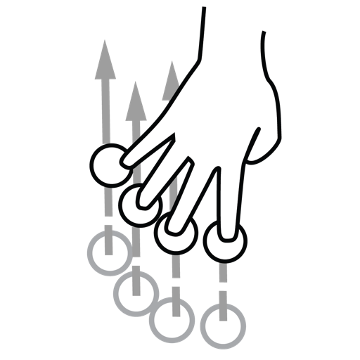 Finger, Four, Gestureworks, Swipe Icon