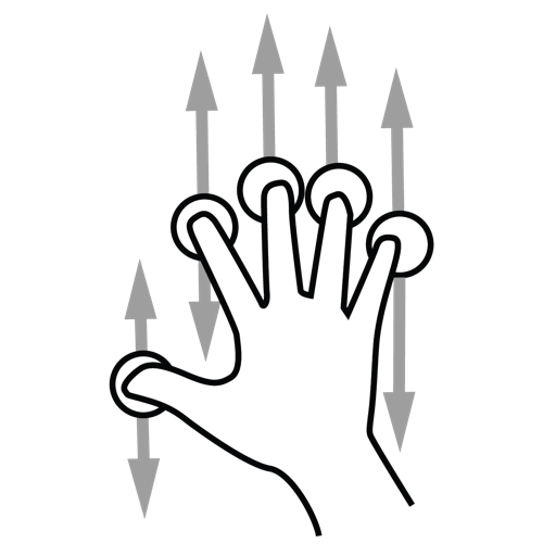 Finger, Five, Gestureworks, Scroll Icon