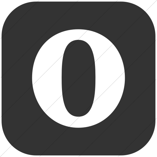 Flat Rounded Square White On Dark Gray Social Media