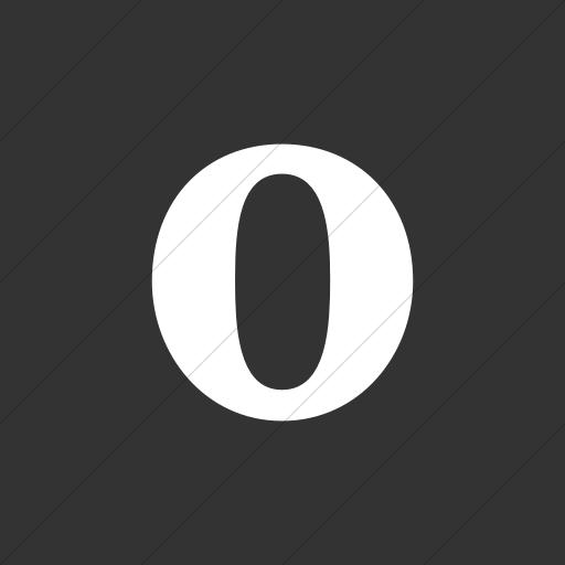 Flat Square White On Dark Gray Social Media Opera Icon