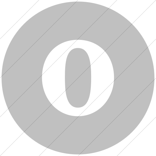Flat Circle White On Silver Social Media Opera Icon