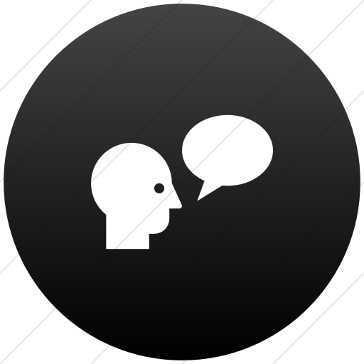 Flat Circle White On Black Gradient Iconathon Opinion Icon