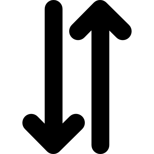 Two Opposite Up And Down Arrows Side