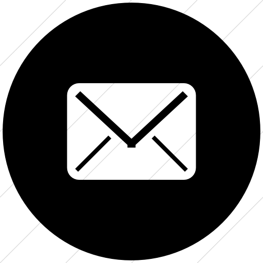 Flat Circle White On Black Broccolidry Email Icon