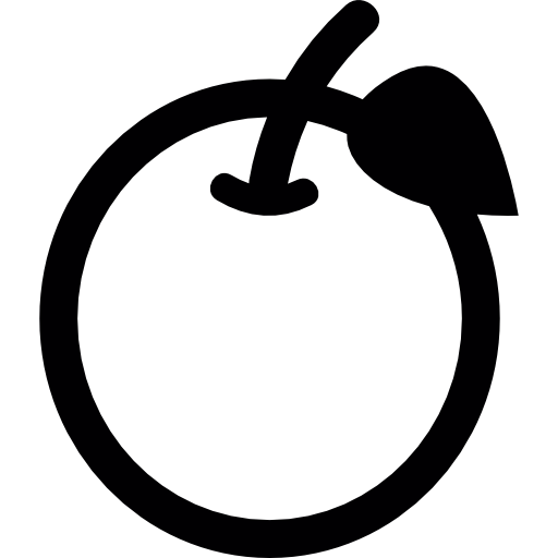 Orange With Leaf And Stem Icons Free Download