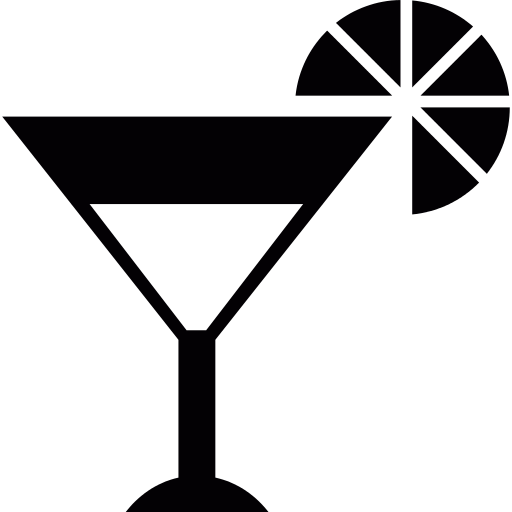 Cocktail Glass With A Orange Slice Png Icon