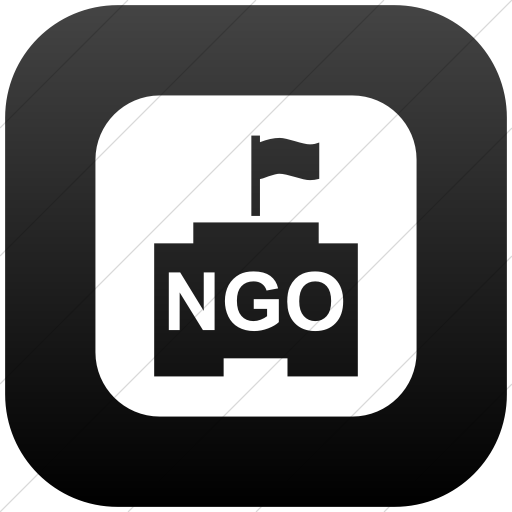 Flat Rounded Square White On Black Gradient Ocha