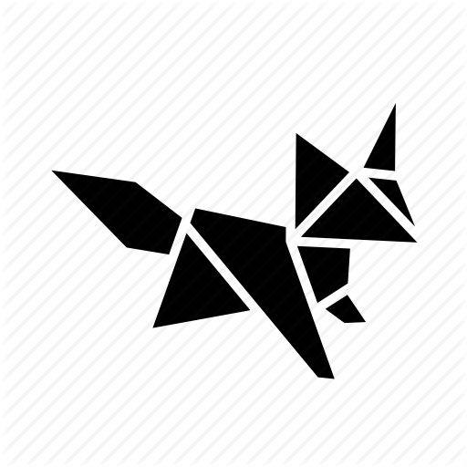 Animal, Folded, Fox, Origami, Paper, Toy Icon