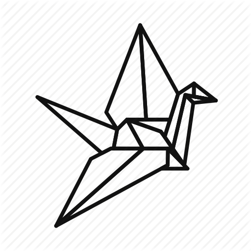 Animals, Bird, Crane, Lines, Origami, Paper Icon