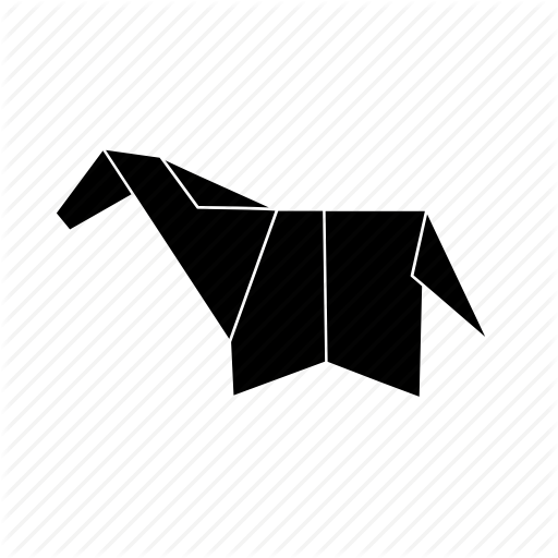 Animals, Domestic, Horse, Origami Icon