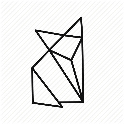 Animals, Fox, Lines, Origami, Paper Icon