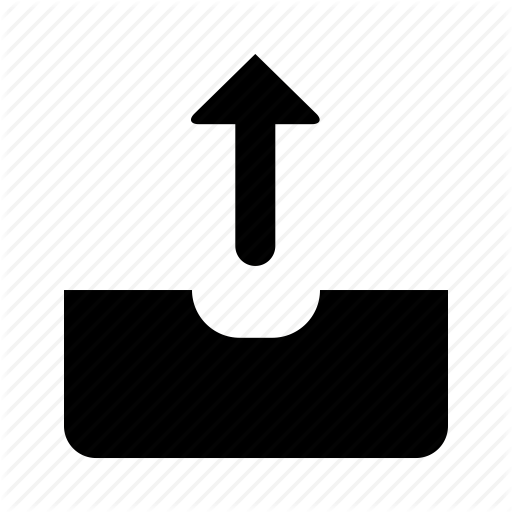 Arrow, Drawer, Front, Output, Up, Upload Icon