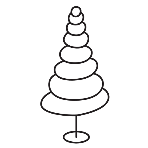 Christmas Tree Oval Stroke Icon