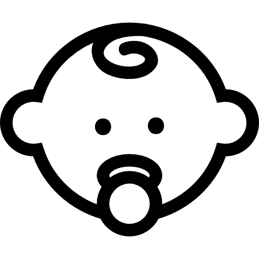 Baby Head Outline With Pacifier Icons Free Download