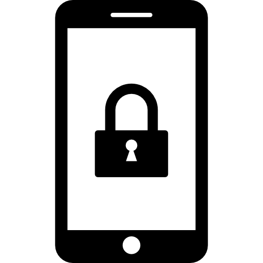 Smartphone With Locked Padlock On Screen Icons Free Download