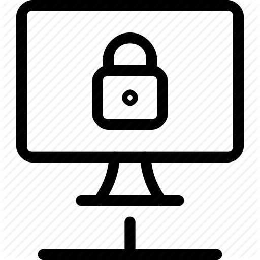 Connect, Display, Internet, Lock, Padlock, Screen, Server Icon