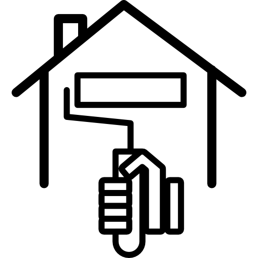 Paint Roller Brush Inside A Home Icons Free Download