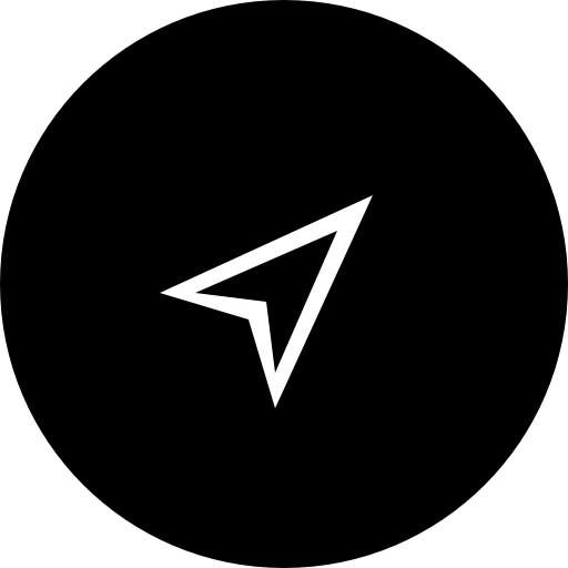 Arrow Or Paper Plane Shape In Black Circular Button