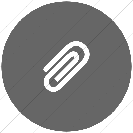 Flat Circle White On Gray Foundation Paperclip Icon