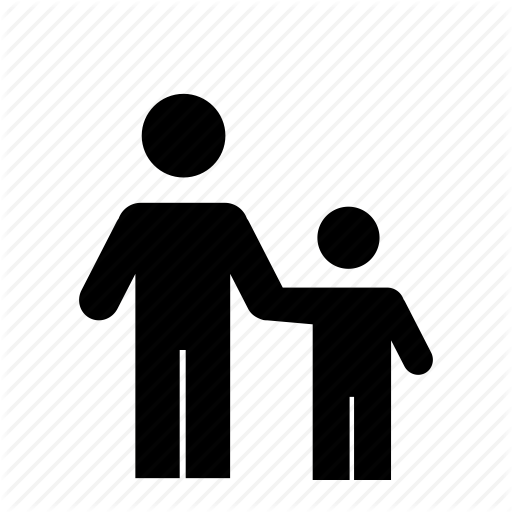 Boy, Child, Father, Holding Hands, Man, Parent, Pedestrians Icon