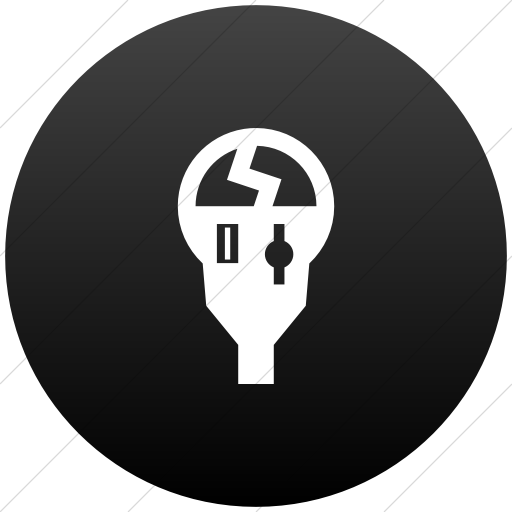 Flat Circle White On Black Gradient Iconathon Broken