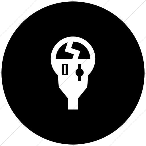 Flat Circle White On Black Iconathon Broken Parking