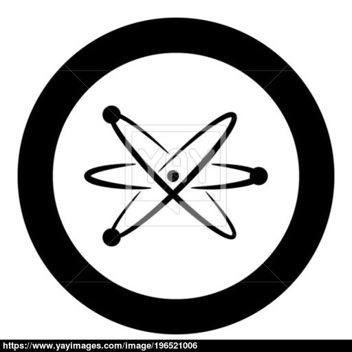 Atom Icon Black Color In Circle Vector