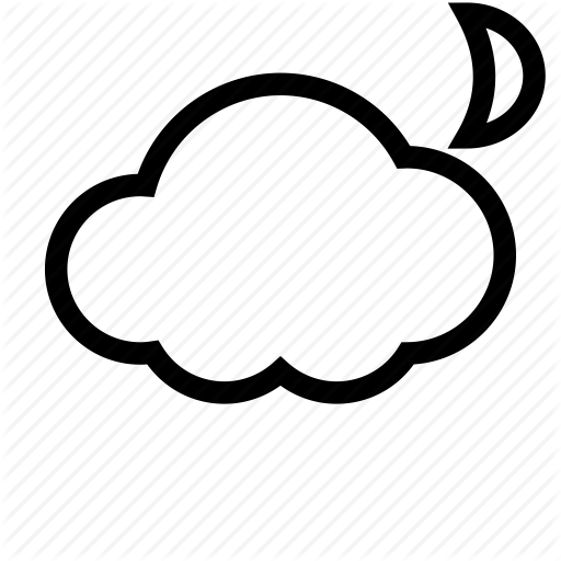 Cloud, Cloudy, Evening, Moon, Night, Overnight, Partly Cloudy Icon