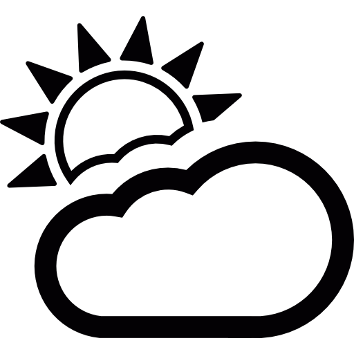 Partly, Cloudy, Rain, White Icon