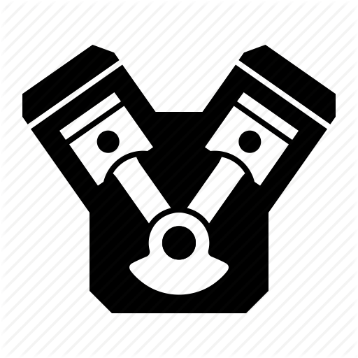 Automobile, Car, Engine, Part, V Icon
