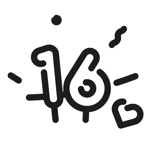 Birthday, Heart, Invitation, Party, Sixteen, Sweet Icon Free