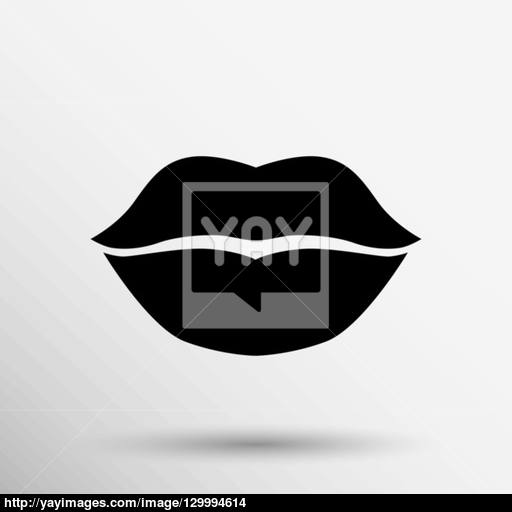 Kiss Lips Vector Lipstick Icon Passion Symbol People Female Vector
