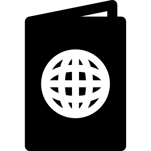 Passport Flat Black Icon