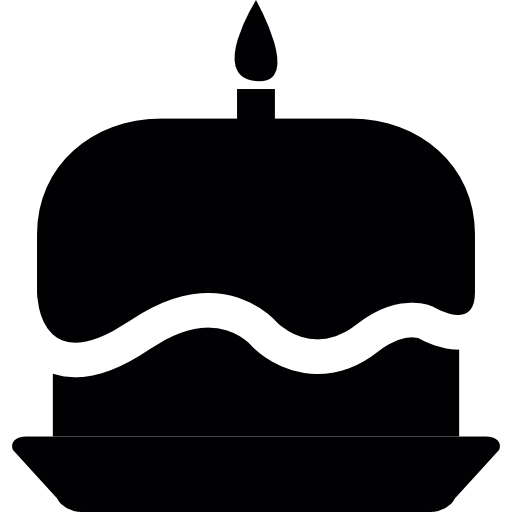 Two Layer Birthday Cake With Candle Icons Free Download